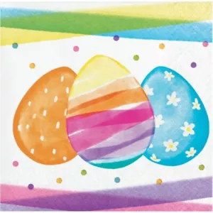 Watercolor Easter Eggs Beverage Paper Napkins 16 Per Pack Easter Tableware - Picture 1 of 1