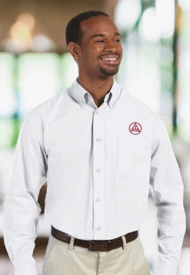 Camisa de vestir con botones de popelina masónica bordada Holy Royal Arch para hombre Foto 1 de 2