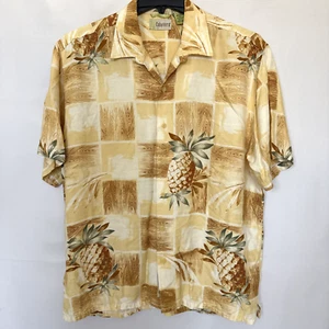 Cubavera Mens Shirt Size XL Yellow Hawaiian Pineapple Tropical Summer Beach - Picture 1 of 14