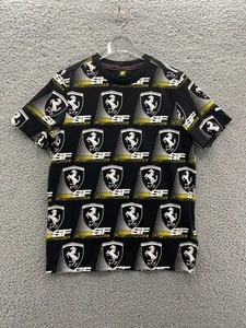 Puma Scuderia Ferrari Logo T-Shirt Herren Medium All Over Print schwarz SF Fast Place - Bild 1 von 7