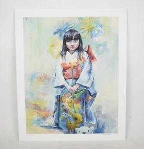 Mari Inukai Takaramono Giclée Kunstdruck asiatisches Mädchen signiert nummeriert 17 x 14 - Bild 1 von 8