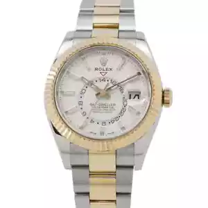 ROLEX Sky-Dweller 42 mm acciaio oro giallo 18 carati quadrante bianco 326933 - Foto 1 di 13