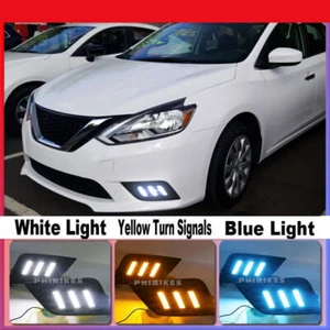 For Nissan Sentra 16~19 LED DRL Daytime Running Light Fog Lamp Turn Signal A - Foto 1 di 6