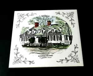 Remache de azulejos de recuerdo Raleigh Tavern Williamsburg Virginia fondo de corcho 6"x6" - Imagen 1 de 6