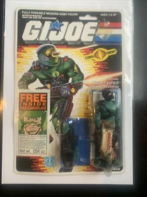 Figura de acción 1989 GI Joe Night-Viper Cobra Night Fighter cara cardada camuflaje Foto 1 de 4