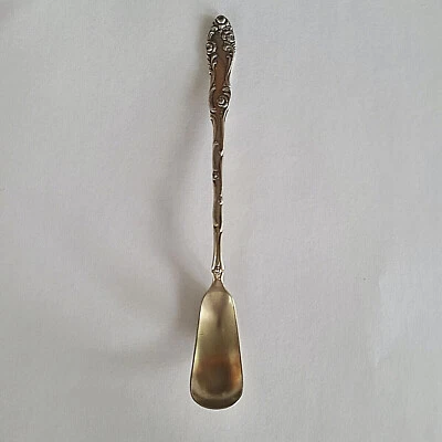 古色古香的毛巾古英语纯银 6 1/4 英寸马萝卜勺子近乎完好 — 第 1/4 张图片