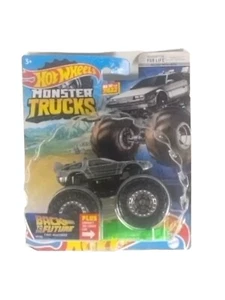 2022 Hot Wheels Monster Trucks Back To The Future Time Machine mit Knitter & Dellen - Bild 1 von 4