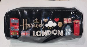 Harrods Of London Zip-Up Patent Leather  Makeup/Cosmetic Bag Case - EUC - Picture 1 of 3