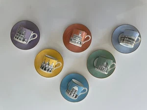 Wedgwood Grand Tour Collection (Complete set of 6 Espresso Cups and Saucers) - Picture 1 of 4