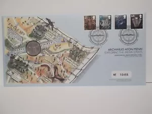 2005 BU The Menai Bridge £1 & "Exploring the Menai Straits" 4 x Stamp PNC - Picture 1 of 5