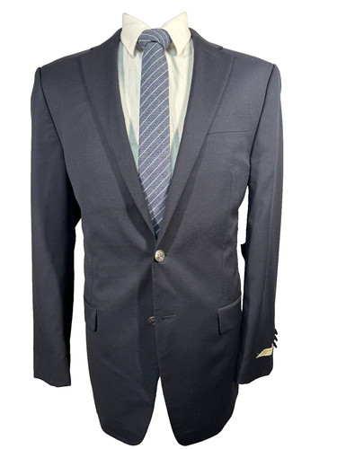 NUOVO MICHAEL KORS tuta uomo blu navy misto lana cappotto sportivo blazer giacca 40L