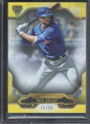 2020 Topps Triple Threads KRIS BRYANT #18 Citrine Yellow /75 Chicago Cubs - Image 1 of 2
