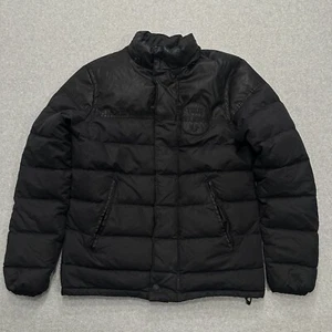 True Religion Puffer Jacket Men's Small Black Nylon Heavy Feather Pockets - Picture 1 of 13
