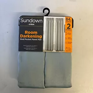 Sundown By Eclipse Room Darkening Rod Pocket Panel Pair Spa Curtins 26" x 84" - Picture 1 of 4