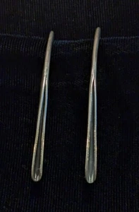 Silpada Oxidized Sterling Silver Elongated Folded Threader Earrings W0709 - Picture 1 of 4