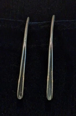 Silpada Oxidized Sterling Silver Elongated Folded Threader Earrings W0709 - Image 1 of 4