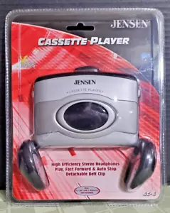 Jensen Portable Stereo Cassette Tape Player SC-6 w Clip, Headphone Xtra Bass New - Picture 1 of 4