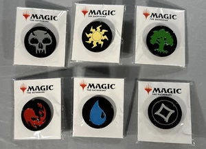 SDCC Exclusive Magic The Gathering Mana Pin Set Of 6 - Picture 1 of 9