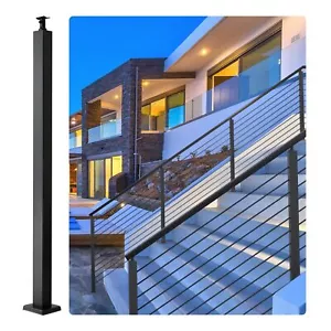 Cable Rail Post Level Deck Stair Post 42 x 1.97 x 1.97" Cable Handrail Post - Picture 1 of 7