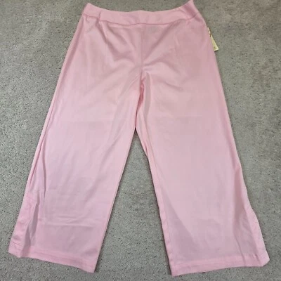 Valerie Stevens Satin Capri Pajama lounge Pants Pink Sz 12 New - Image 1 of 4