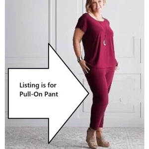 Attitudes by Renee Pants Womens X-Large Ankle Berry Wine Red Pull On 18 20 QVC - Picture 1 of 8