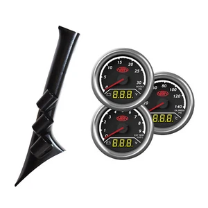 3 Gauge Pillar Pod for Ranger & BT-50 2011-15 SAAS Boost Exhaust Volt Oil Water - Picture 1 of 12