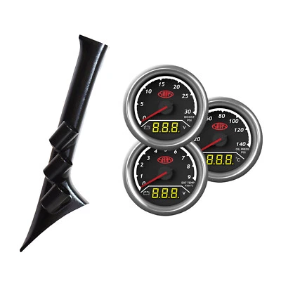 3 Gauge Pillar Pod for Ranger & BT-50 2011-15 SAAS Boost Exhaust Volt Oil Water - Image 1 of 4