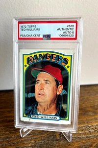 1972 Topps Ted Williams Signed PSA/DNA Auto 8 Authentic Autograph NICE Card! - Picture 1 of 3
