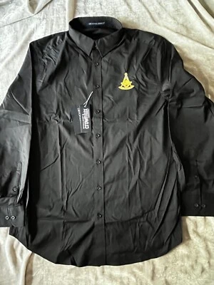 4XL Black Past Master Button Down Dress Shirt Wicking Stretch Long Sleeve NEW! - Image 1 of 3