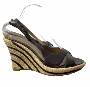 Bandolino Brown Leather Peep Toe Wedge Heel Size 9M NWOB - Picture 1 of 6