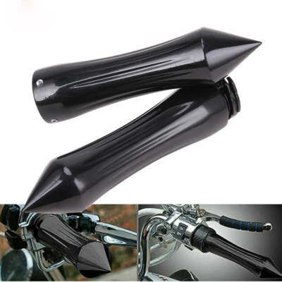 1" Spike Motorcycle Handlebar Hand Grips For Harley Chopper Bobber Softail Dyna - Image 1 of 4