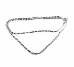 Cadena de cadena de caja retorcida de plata de ley de 18" - Imagen 1 de 1