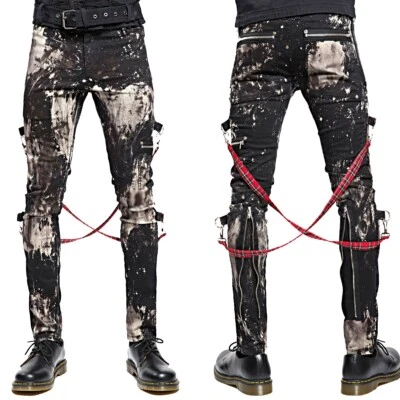 Trip Handmade Gothic  Skinny Jeans Apocalyptic Rebel Punk  Emo Trip Pants/USA - Image 1 of 4