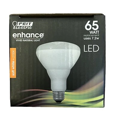 12 Pack Feit Enhance BR30 Flood LED Bulbs Dimmable Soft White 65W 7.2w- BUNDLE - Image 1 of 4