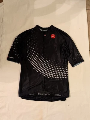 Jersey de ciclismo para mujer mediano negro blanco lunares cremallera completa manga corta 100 % poliéster Foto 1 de 4