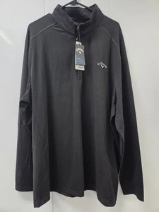 Neu mit Etikett Callaway Herren 1/4-Reißverschluss Pullover Golfjacke Hydrofuge schwarz Größe 2XLT #7851 - Bild 1 von 12