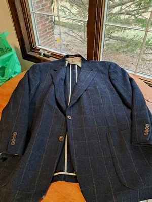 Vintage Paul STUART II Windowpane Check Sport Coat Mens 48 Tall - Image 1 of 4