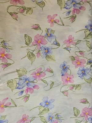 Vtg 2000 BLANK TEXTILES OTC Floral Pansy Johnie Jump-Up Cotton 1-3/4yds X 45" - Image 1 of 4