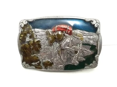 Bergamot Brass Works Gold Miner Vintage Belt Buckle 1984 Made In USA - Image 1 of 4