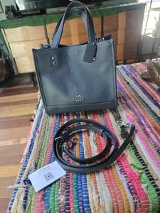 Coach CO971 Dempsey 22 Tote Handtasche Denim Refine Pebble Leather Blue Purse - Bild 1 von 12