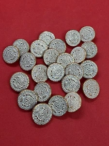 Vintage Button Lot Crests Military Look Loose Lot Of 24 Metal Costumes Etc - Picture 1 of 4
