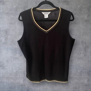 Exclusively Misook Tank Top L Lagom Minimalist Office Classic Black - Picture 1 of 6