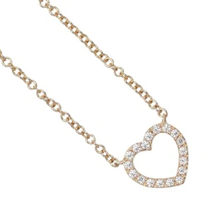Tiffany&Co. Metro Herz Halskette K18 Rotgold/Diamant 2g Damen - Bild 1 von 7