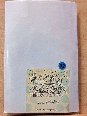 Unity Stamps B92 A Caroling We Go Snowman Christmas Red Rubber Cling Stamp - Image 1 of 2