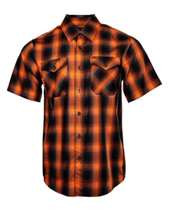 DIXXON Flannel "The Sign" Men's LARGE Bamboo Short Sleeve Plaid Button Shirt - Picture 1 of 10