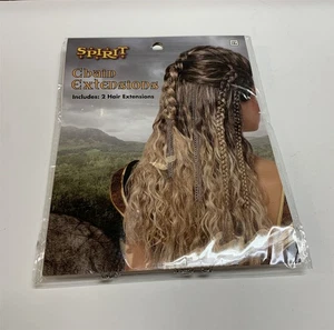 2 Extensiones de Cadena Cabello Disfraz Halloween Metal Plata Acentos - Imagen 1 de 2