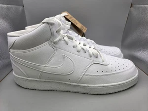Nike Court Vision Mid Next Nature Herren UK 12 EU 47,5 Weiß Sneaker Schuhe NEU - Bild 1 von 10
