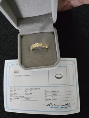 Nuevo anillo baguette de media eternidad de oro amarillo sólido de 18 quilates con diamantes naturales Foto 1 de 4