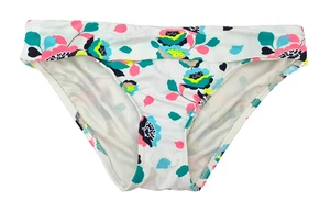 MARKS & SPENCER Ladies Swimwear White Floral Roll Top Bikini Bottoms UK 12 - Picture 1 of 2