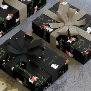 Katze Wortspiel Weihnachten Geschenkpapier Rolle für Purr-fect Urlaub Geschenk Verschenken - Bild 1 von 11
